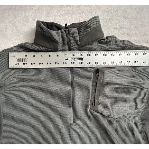 Marmot Mens Gray Half-Zip Base Layer Thermal Fleece Lined Pullover Shirt Large - Picture 7 of 11